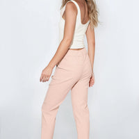 Dusty Pink Stretch Drawstring Trousers-2