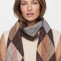 Brown Argyle Pattern Scarf-1