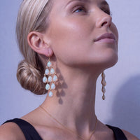 Erviola Gemstone Cascade Earrings Gold Opal-4