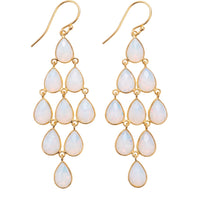 Erviola Gemstone Cascade Earrings Gold Opal-0