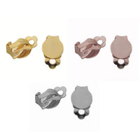 Flower Large Stud Clip On Earrings Silver-4