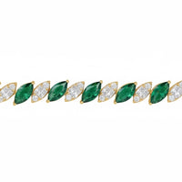 Viscountess Tennis Bracelet Emerald Gold-2