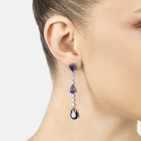 Tanzanite silver drop earring with teardrop stones