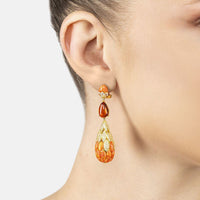 Carmen Fire Opal Drop Earrings Gold-3