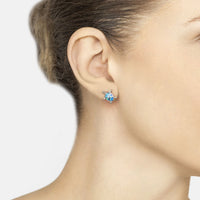 Turtle Blue Opalite Stud Earrings Silver-1