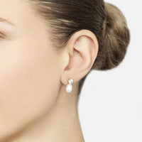 Classic Pearl Moissanite Earrings Gold-1
