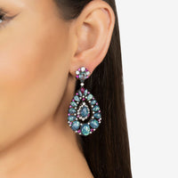 Paloma Green Opal Drop Earrings Oxidised-1