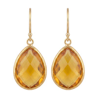 Petite Drop Earrings Citrine Hydro Gold-0