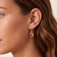 Petite Drop Earrings Citrine Hydro Gold-4