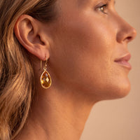 Petite Drop Earrings Citrine Hydro Gold-1