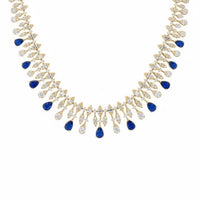 Duchess Sapphire Statement Necklace Gold-0
