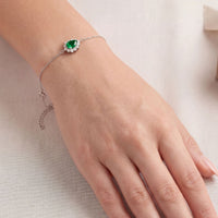 Phillippa Bracelet Emerald Silver-1