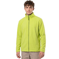 Men’s bright lime fleece jacket with full zip, stand collar and side pockets