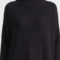 Black Ribbed High Neck Jumper-1