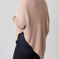 Beige Ribbed High Neck Jumper-2