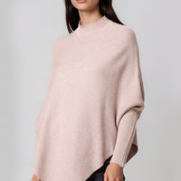 Beige Ribbed High Neck Jumper-0