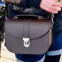 Olympia Handmade Leather Bag - Dark Brown-1