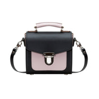 Handmade Leather Sugarcube Handbag - Rose Truffle-0
