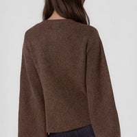Brown Knitted Side‑Tie Cardigan-2