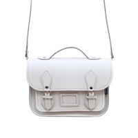 Leather Midi Satchel - White-4