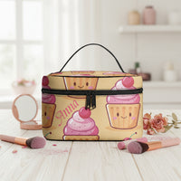 Cosmetic Case Train | Personalized Yellow Cupcake Print
