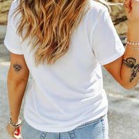 White short-sleeve t-shirt back view, crew neck