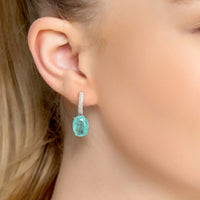 Alexandra Oval Drop Earrings Silver Paraiba Tourmaline-1