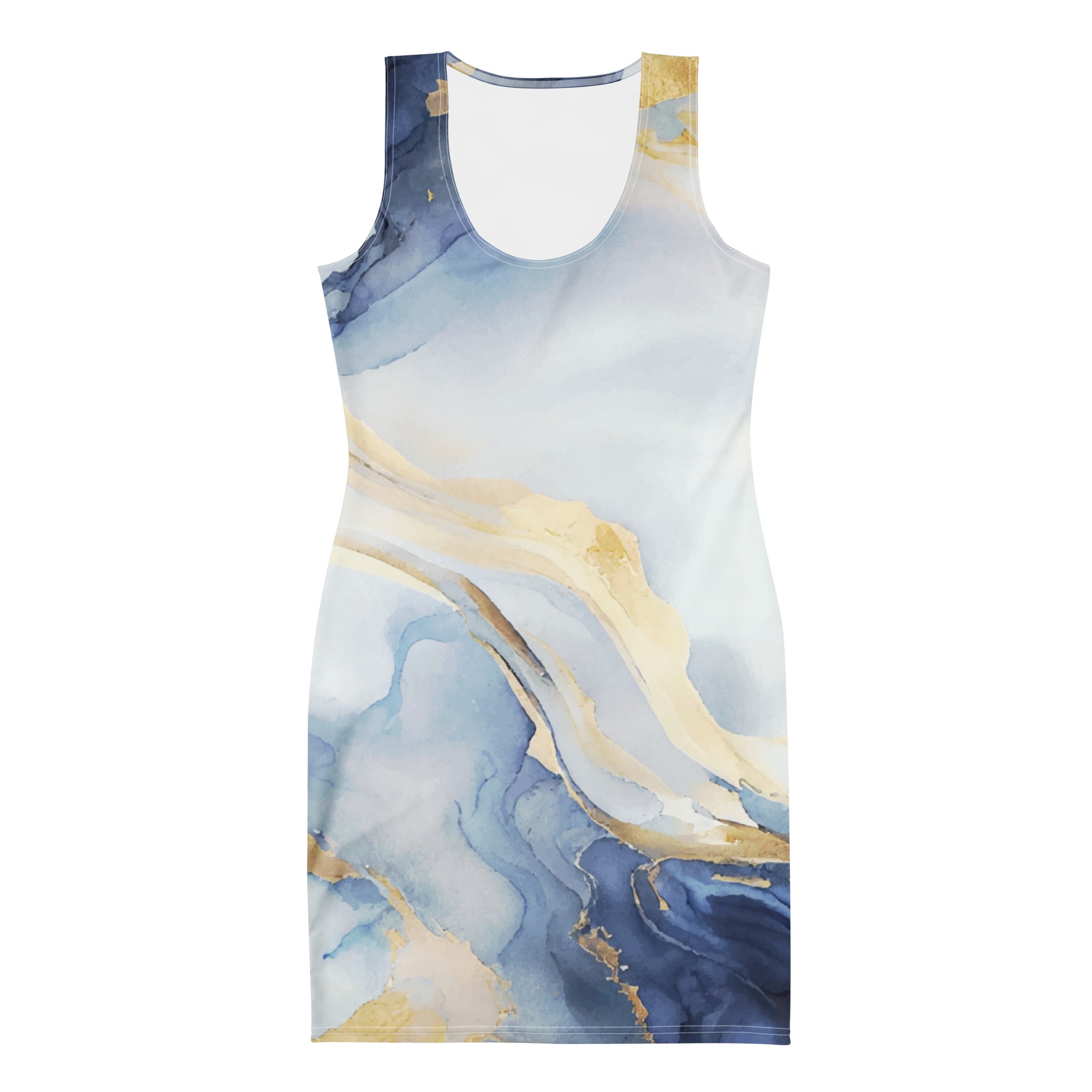 Gold and Blue Marble Mini Bodycon Dress – TheCherryStopShop