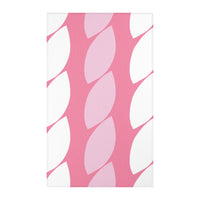 Abstract Geometric Pink and White Rug