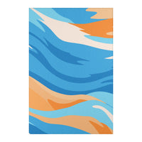 Abstract Geometric Blue and Orange Rug