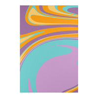 Abstract Geometric Pink and Orange Rug
