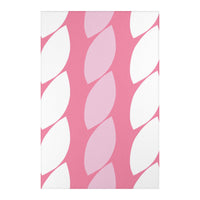 Abstract Geometric Pink and White Rug
