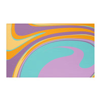 Abstract Geometric Pink and Orange Rug