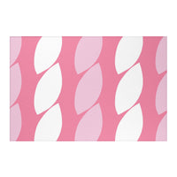 Abstract Geometric Pink and White Rug