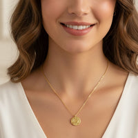 Zodiac Birthstone Talisman Necklace Aries Gold-1