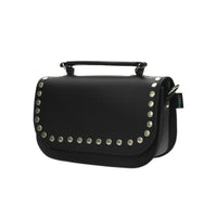 Aura Handmade Leather Bag - Black Studded-2