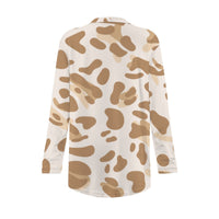 Cream Leopard Print Open-Front Cardigan with Pockets
