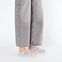 Women's White Multi Colour Shoes Polka Dot EVA Clogs