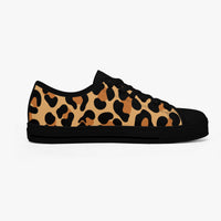 Leopard Print Trainers Womens Classic Brown Canvas Low Top Shoes