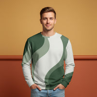Green Sweater Women | Aesthetic Sage Patterned Unisex Pullover