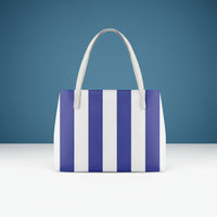 Blue White Striped Handbag | Blue Shoulder Handbag