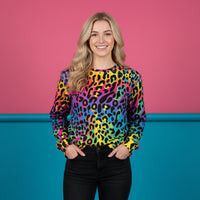 Leopard Print Sweater | Colorful Animal Pattern Unisex Pullover
