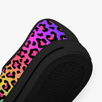 Leopard Print Trainers Womens Neon Electric Color Canvas Low Top Shoes