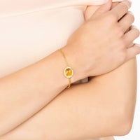 Beatrice Oval Gemstone Bracelet Gold Citrine Hydro-1