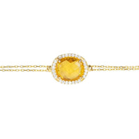 Beatrice Oval Gemstone Bracelet Gold Citrine Hydro-2