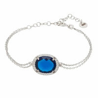 Beatrice Oval Gemstone Bracelet Silver Sapphire Hydro-0