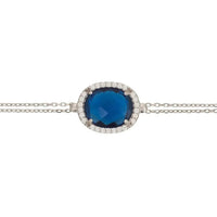Beatrice Oval Gemstone Bracelet Silver Sapphire Hydro-3