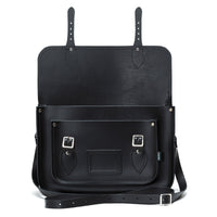 Leather School Satchel - Black-3