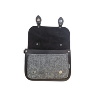 Midi Tannery & Tweed Satchel - Black-4