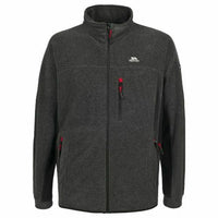 Trespass Jynx dark striped fleece jacket with stand collar and three zip pockets